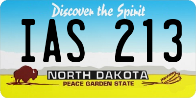 ND license plate IAS213