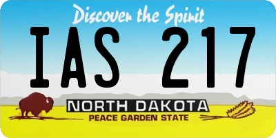 ND license plate IAS217