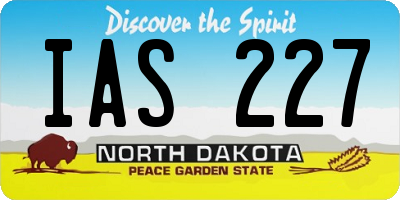 ND license plate IAS227