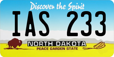 ND license plate IAS233