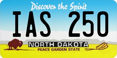 ND license plate IAS250