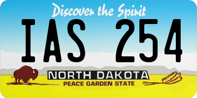 ND license plate IAS254