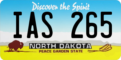 ND license plate IAS265