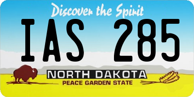 ND license plate IAS285