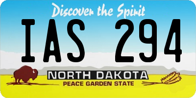 ND license plate IAS294