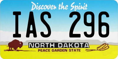 ND license plate IAS296