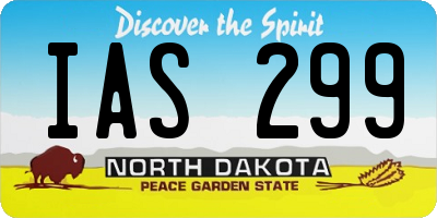 ND license plate IAS299