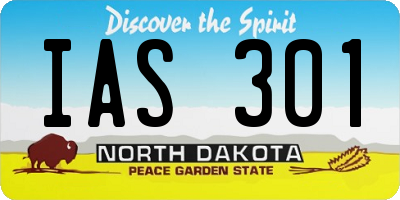ND license plate IAS301