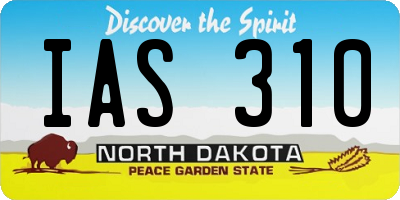 ND license plate IAS310
