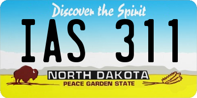 ND license plate IAS311