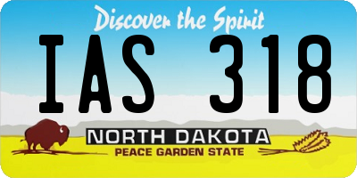 ND license plate IAS318