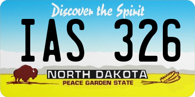 ND license plate IAS326