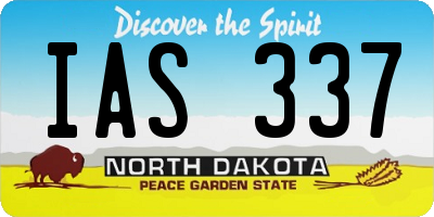 ND license plate IAS337
