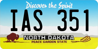 ND license plate IAS351