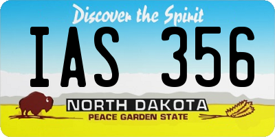 ND license plate IAS356