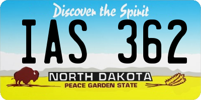 ND license plate IAS362