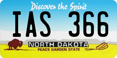 ND license plate IAS366