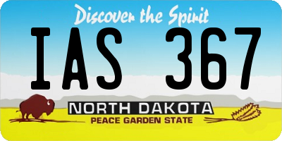 ND license plate IAS367