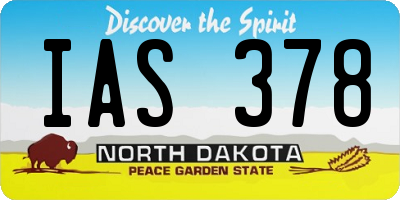ND license plate IAS378