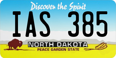 ND license plate IAS385