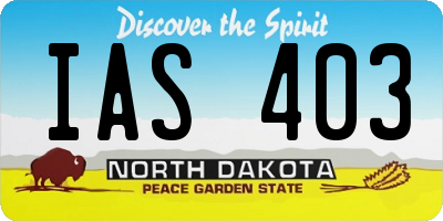ND license plate IAS403