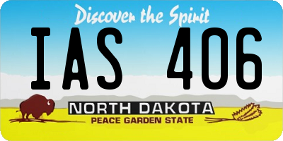 ND license plate IAS406
