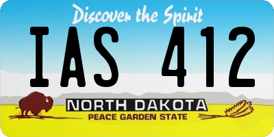 ND license plate IAS412