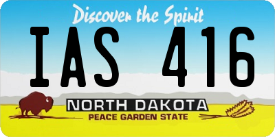 ND license plate IAS416