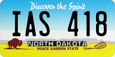 ND license plate IAS418