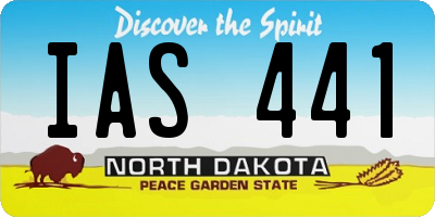 ND license plate IAS441