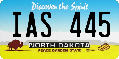 ND license plate IAS445