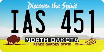 ND license plate IAS451
