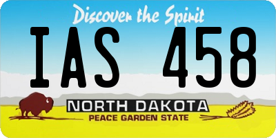 ND license plate IAS458