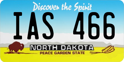 ND license plate IAS466