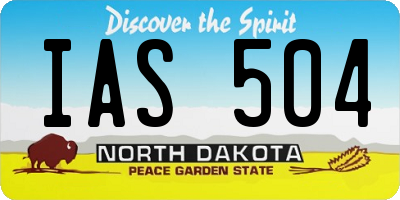ND license plate IAS504