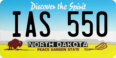 ND license plate IAS550