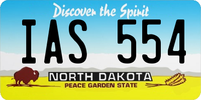 ND license plate IAS554