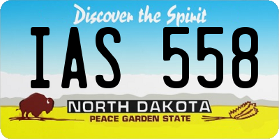 ND license plate IAS558
