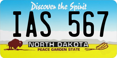 ND license plate IAS567