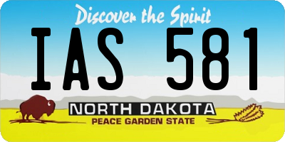 ND license plate IAS581