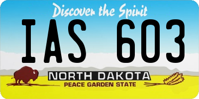 ND license plate IAS603