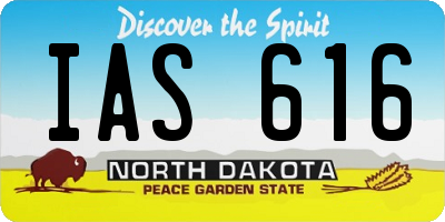 ND license plate IAS616