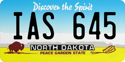 ND license plate IAS645