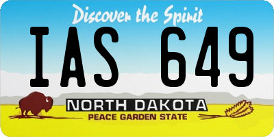 ND license plate IAS649