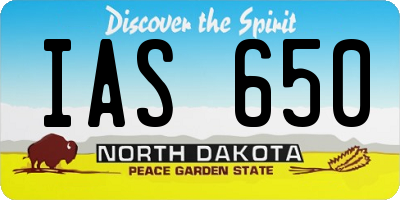 ND license plate IAS650