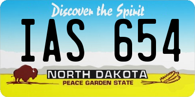 ND license plate IAS654
