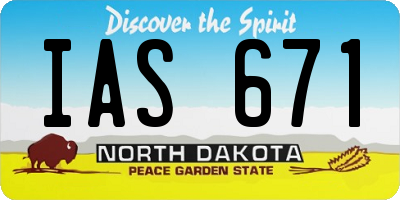 ND license plate IAS671