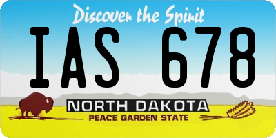 ND license plate IAS678