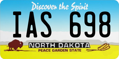 ND license plate IAS698