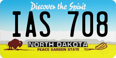 ND license plate IAS708